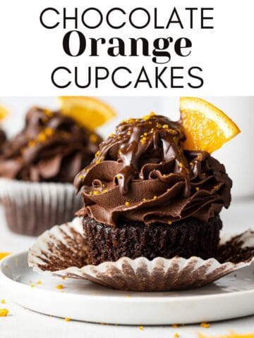 chocolate orange cupcakes web story cover with text overlay