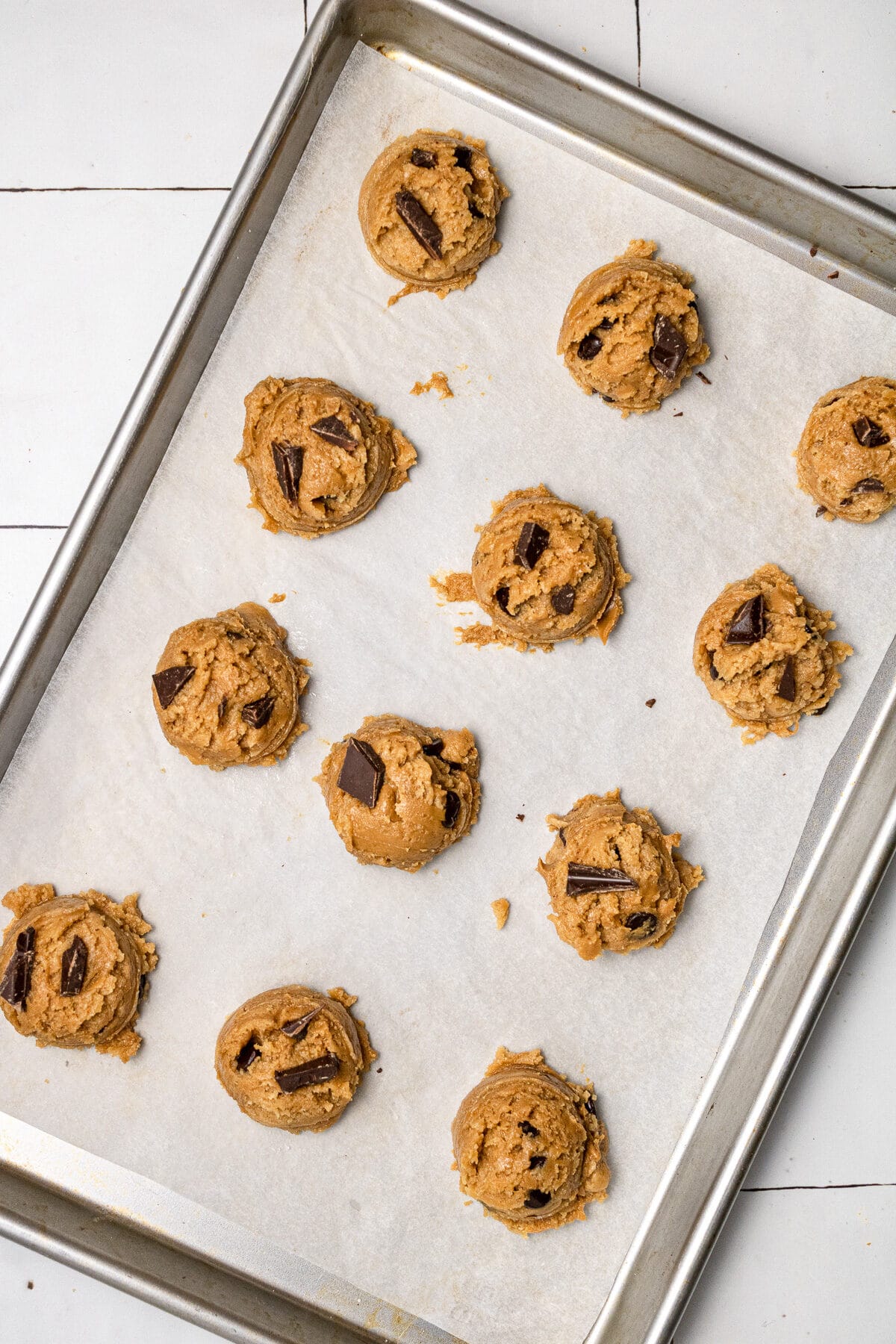 biscoff butter cookies on a baking sheet before baking