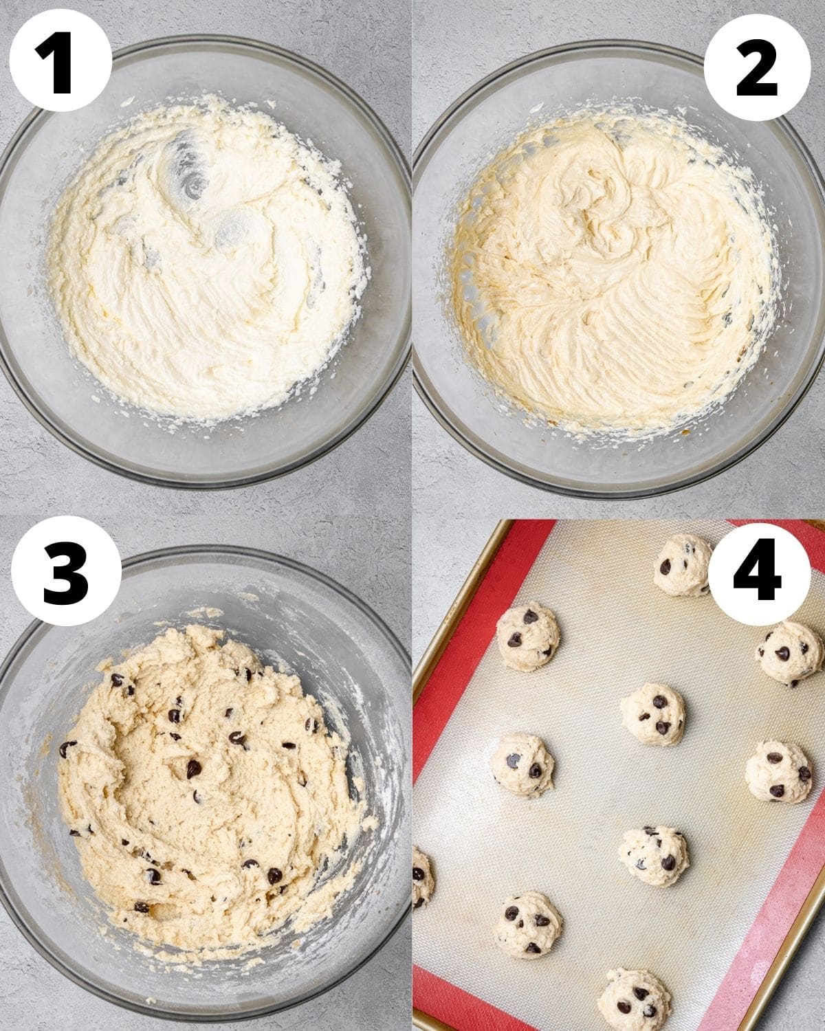 step by step showing how to make chocolate chip cookies without brown sugar