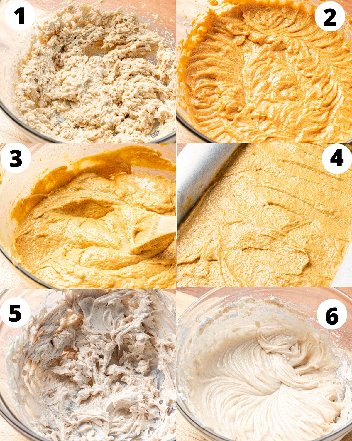 step by step process showing how to make pumpkin sheet cake