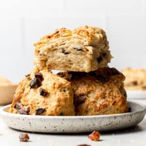 Date scones stacked on top of one another