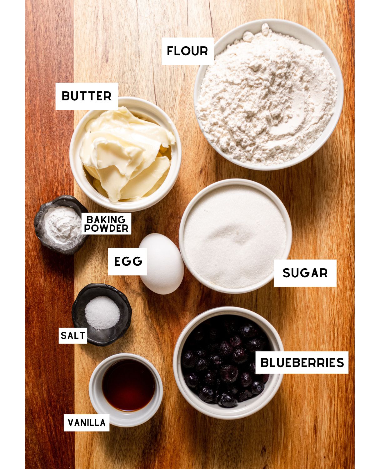 blueberry cookies ingredients in a bowl