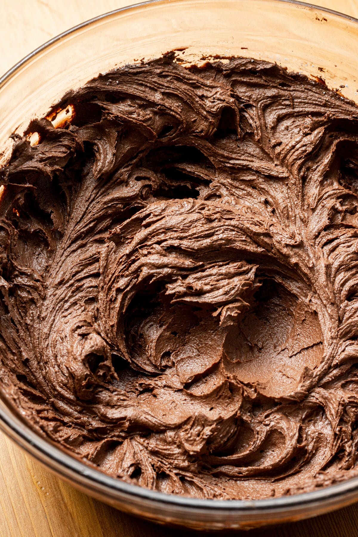 dairy free chocolate frosting in a bowl